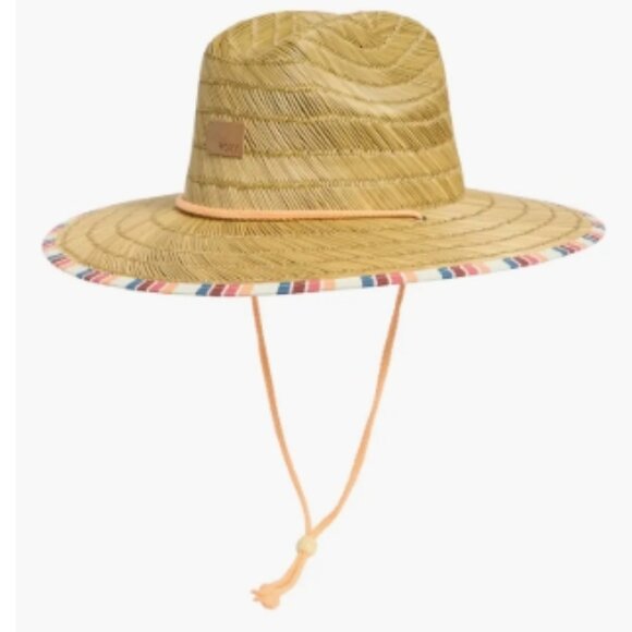 Roxy Tomboy Straw Hat Snow White Confi Stripe S/M NWT - Picture 7 of 10